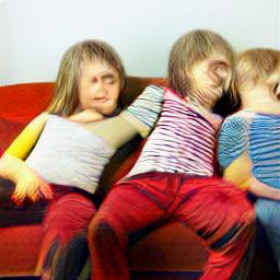 generated: three children on a couch #5